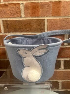 Threshold Blue Bunny Fabric Basket with Pom Pom Tail